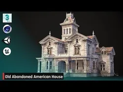 Old Abandoned American House Low-poly 3D model