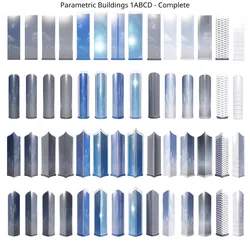 Parametric Building Collection 1ABCD 3Complete 3D model