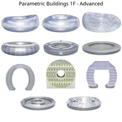 Parametric Building Collection 1F 2Advanced 3D model