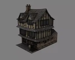 Tudor House Low-poly 3D model