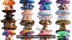 Ultimate Mushroom Village Collection 3D Models Pack