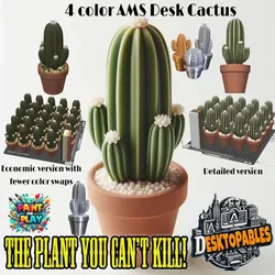 4 Color AMS Desk Cactus A- The Plant You Can't Kill!- no support