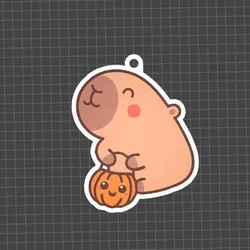 CAPYBARA PUMPKIN KEYCHAIN