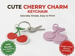 Cute Cherry Keychain AMS Multicolor & Single Color - Free 3D Print Model