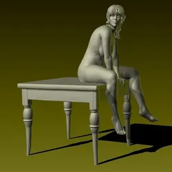 Eylena - Seated Nude Figurine,  High-Detail STL File for 3D Printing, Artistic Female Sculpture