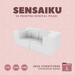 Miniature 26. STOCKHOLM 2025 Loveseat Sofa for Miniature Dollhouse - IKEA - 3D Print Instant Download