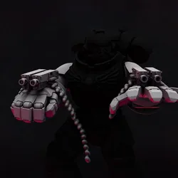 Power Fist with machine gun