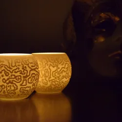 Alluvial Crush (Tealight holder - Reaction-Diffusion spirals)