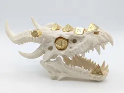 Dice Display Ancient Dragon Skull  - Free 3D Print Model
