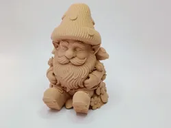 Sitting Forest Gnome with Mushroom Hat and Forest Magic - Free 3D Print Model