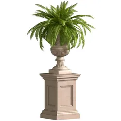 Boston Fern in a classic flowerpot.Flowers Garden Plant Palm Entrance Doors Flowerpot Patio Balcony