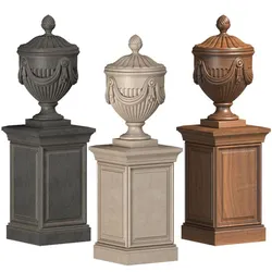 Classic vase on a pedestal for decoration of the facade and interior