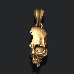 Cracked broken skull pendant 3D print model
