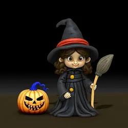 Cute mini Witch collectible figurine