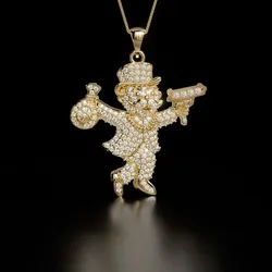 Diamond Men Monopoly Man Charm Pendant