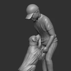 men with dog