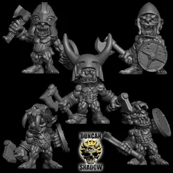 Nude Goblin Barbarian with Axes (Pre Supported)
