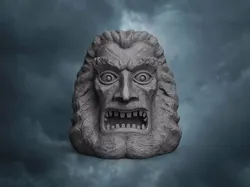 Zardoz statue of demon head 3D print model