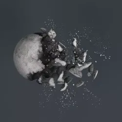 Impact Moon destroyed 3D model