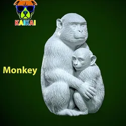 Monkey family model - monkey statue - 3D print