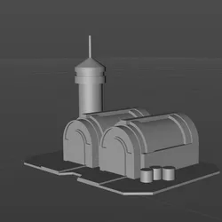 Red Alert 2 Allied Barracks Miniature Digital Model