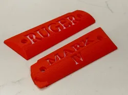 Ruger Mark IV 22/45 Grips with Text - Free 3D Print Model