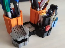0.2mm layer Desk organizer pen USB microSD modular - Free 3D Print Model