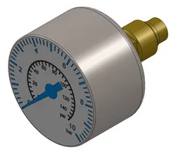 Festo G 1/4 Analogue Pressure Gauge 10bar Back Entry 40mm Outside Diameter