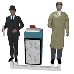 FG05 - Newspaper Vendor and Customer - O scale - 1:43.5