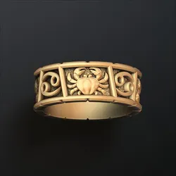 Horoscope Cancer Ring v2 3D print model