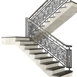 Modern marble classic stair staircase in Art Deco style