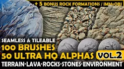 Ultra HQ Terrain Seamless Sculpt Zbrush brushes and Alphas Vol2 3D model