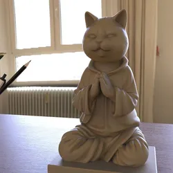 Zen Cat Monk – Meditating Cat STL File for 3D Printing