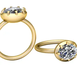 14K Yellow Gold Lab Grown Diamond Engagement Ring with 1.57C | Blocher Jewelers |