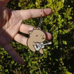 capibara guitar keychain