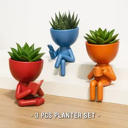 Human Planter Set, Plant Buddy Planter, Robert Succulent Plant Pot