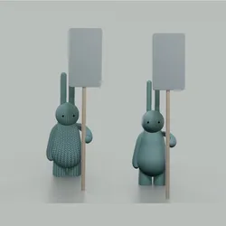 KNITTED & PLAIN RABBIT WITH BOARD