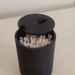 Minimalist Cotton Swab Holder with Rotating Lid