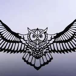 Owl with Outstretched Wings – Line Art Wall Design