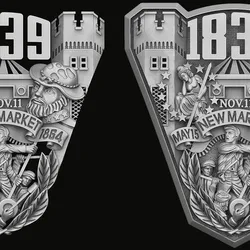 The bas-relief for the ring of the United States 3D print model