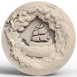 3D Model STL File for CNC Router/Laser & 3D Printer A Sunken Ship Inside a Bubble