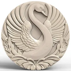 3D Model STL File for CNC Router/Laser & 3D Printer A Swan Dancing Ballet on a Stage