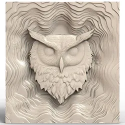 3D Model STL File for CNC Router/Laser & 3D Printer A Swimming Owl Exploring Submerged Caves