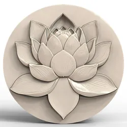 3D Model STL File for CNC Router/Laser & 3D Printer A Symmetrical Lotus Flower
