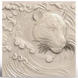 3D Model STL File for CNC Router/Laser & 3D Printer A Tiger Swimming in an Ocean