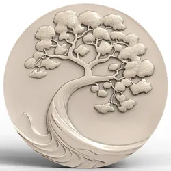 3D Model STL File for CNC Router/Laser & 3D Printer A Tree Growing in the Shape of a Spiral Galaxy