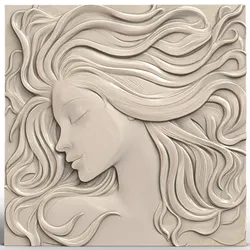 3D Model STL File for CNC Router/Laser & 3D Printer A Woman with Hair like the Northern Lights