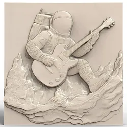 3D Model STL File for CNC Router/Laser & 3D Printer An Astronaut Playing Guitar