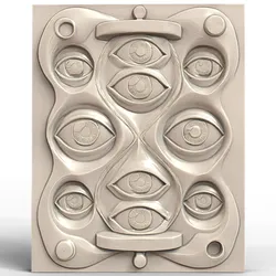 3D Model STL File for CNC Router/Laser & 3D Printer An Hourglass Filled with Eyeballs