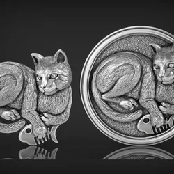 Cat Pendant 3D print model
